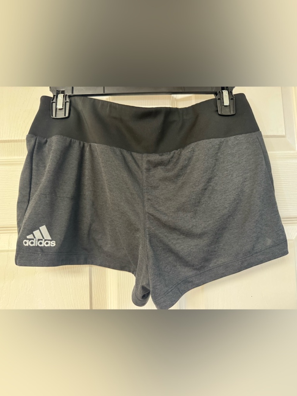 adidas Women's Athletic Shorts - Charcoal Gray with Black Waistband